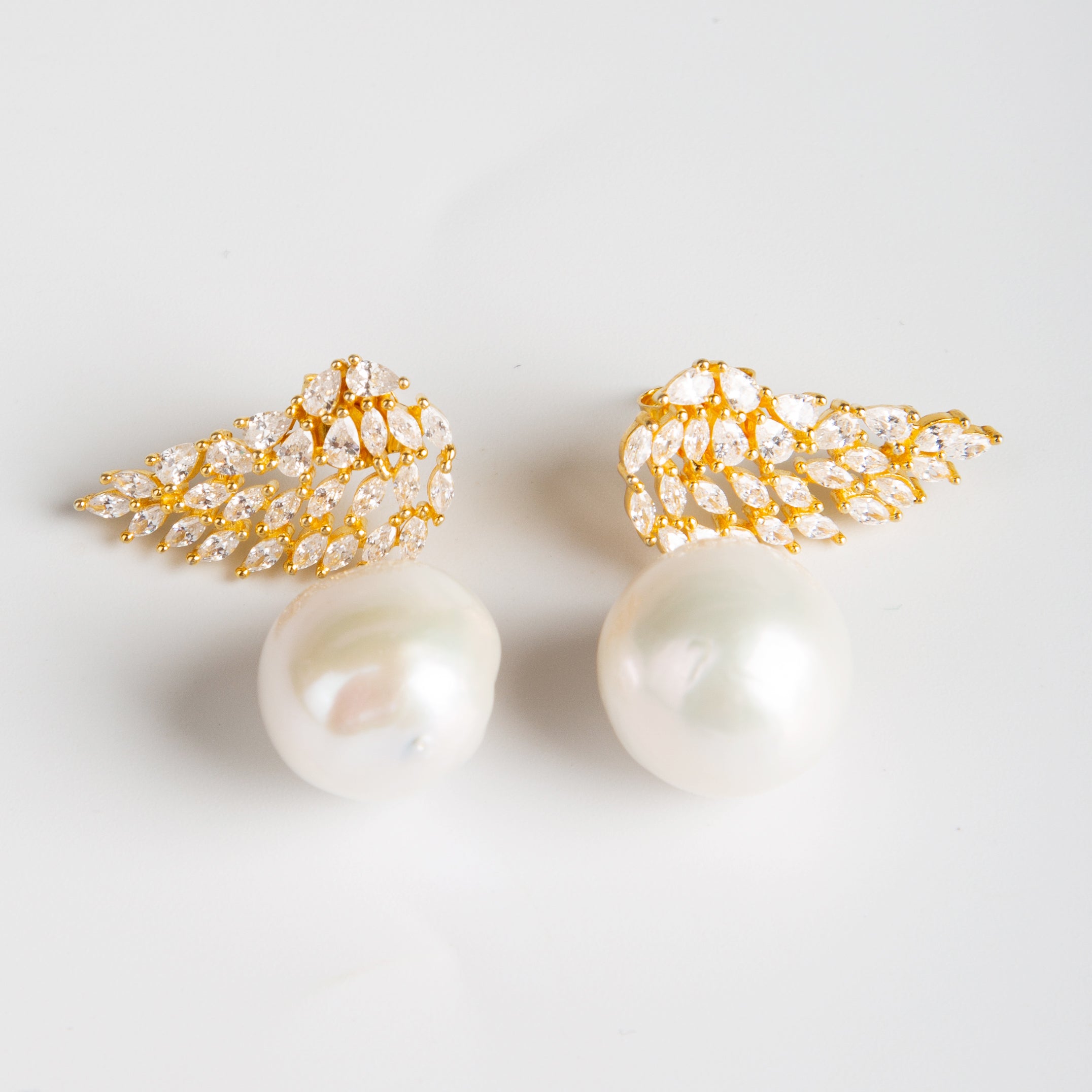 18ct Gold Vermeil Nura Keshi Pearl Drop Earrings